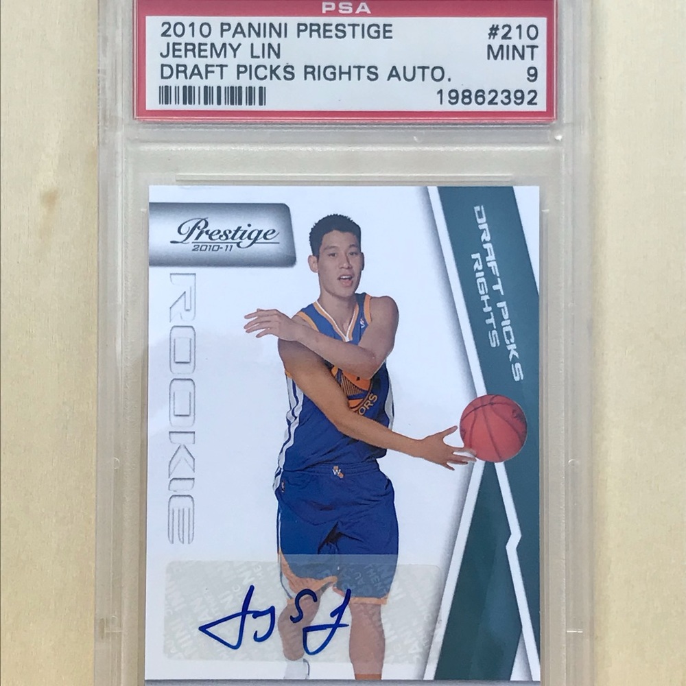 Jeremy Lin 2010 Panini Prestige Draft Picks Rights Autograph 182/199 PSA 9
